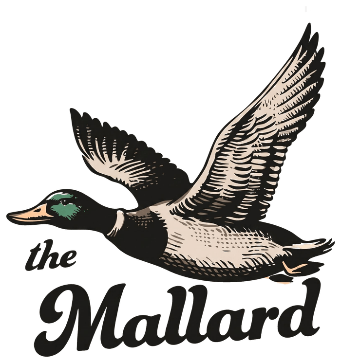 The Mallard flying mallard duck logo